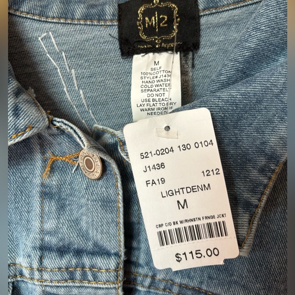 Mendocino Jean Jacket with Rhinestone Fringe - Picture 5 of 8